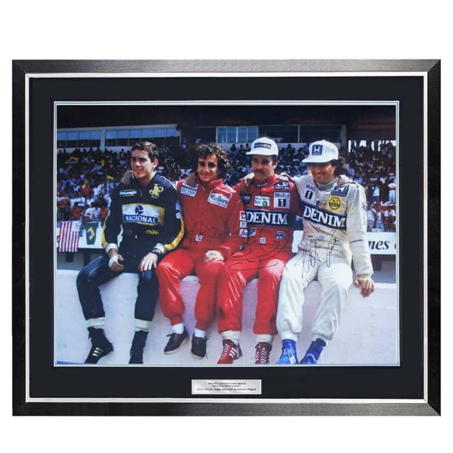 Formula 1 Signed Large Iconic Photo - Nigel Mansell, Alain Prost, Nelson Piquet