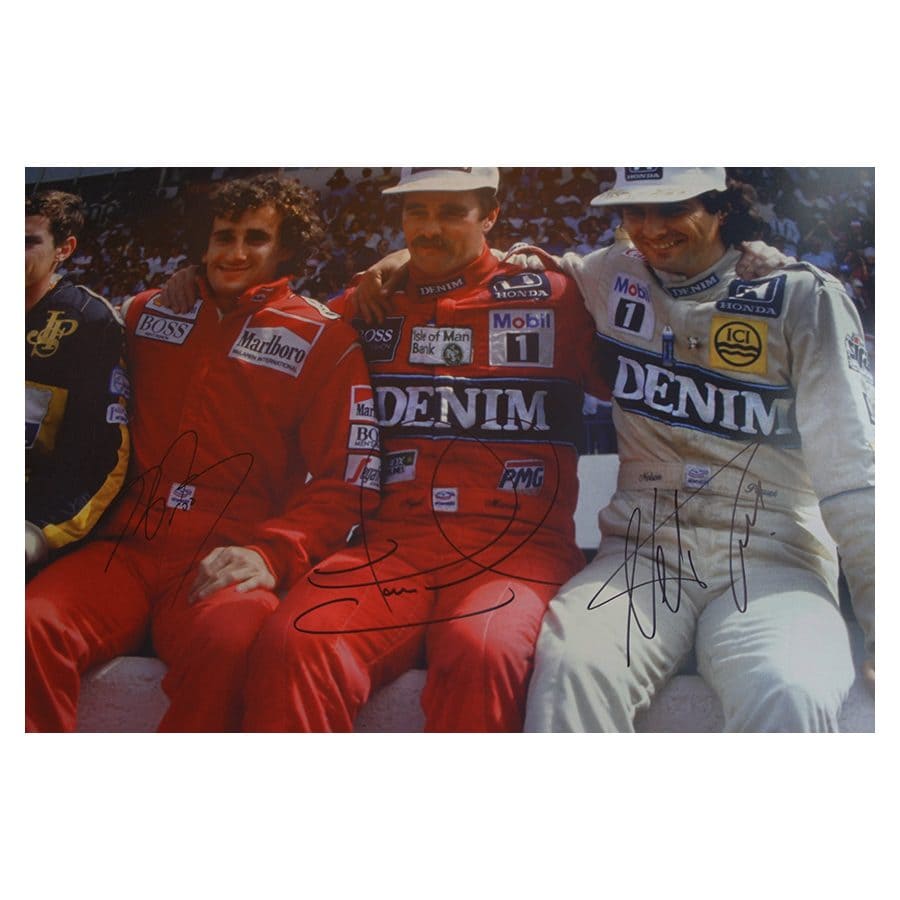 Mansell, Prost, Pique Signed Print