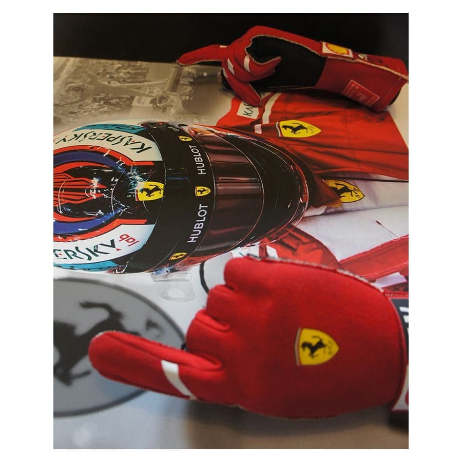 Kimi Raikkonen Signed Used Ferrari Gloves 2018