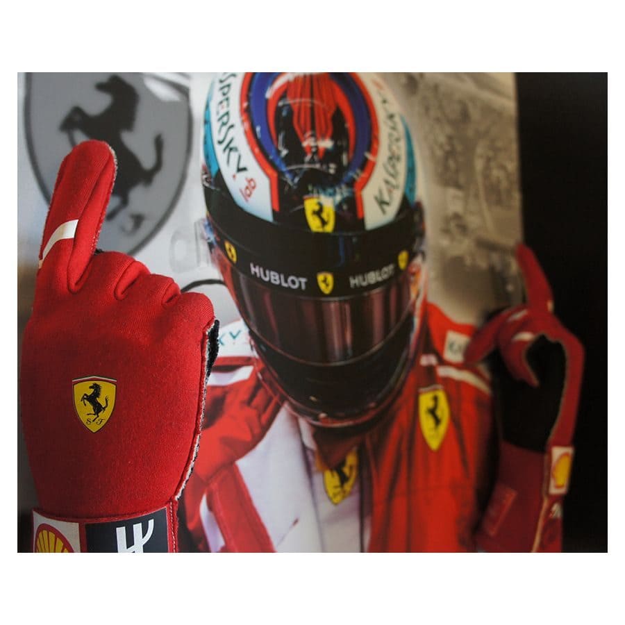 Kimi Raikkonen Signed Used Ferrari Gloves 2018
