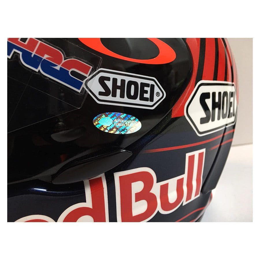 Marc Marquez Used and Signed Visor Shoei Helmet