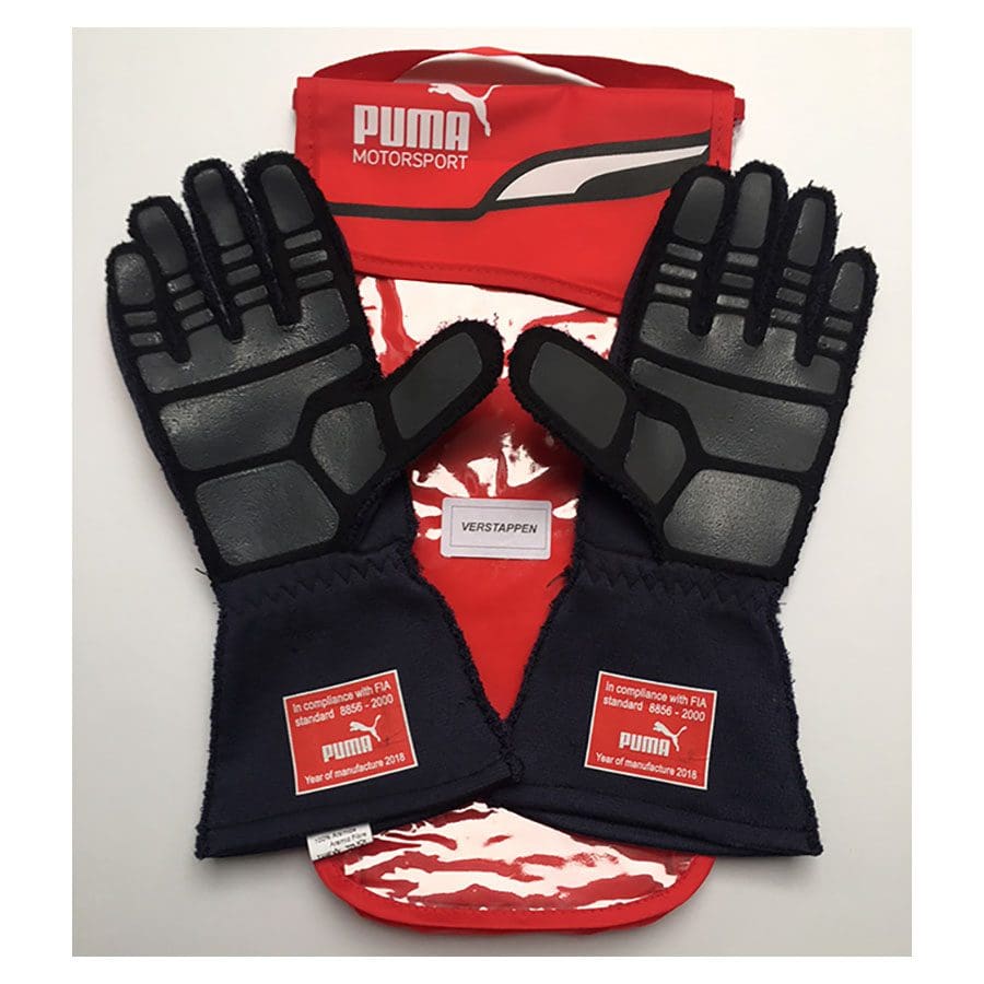 Max Verstappen Signed Used Gloves 2018