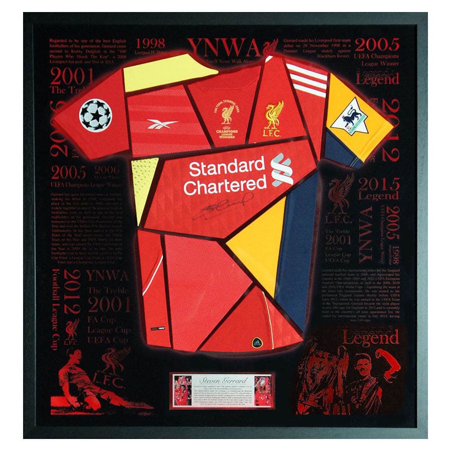 Steven Gerrard Signed Liverpool FC Shirt in Exclusive Shirt Display