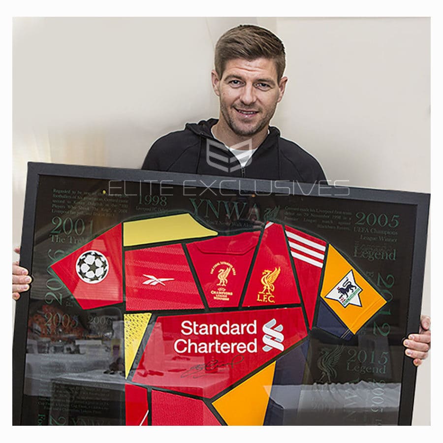 Steven Gerrard Signed Liverpool FC Shirt in Exclusive Shirt Display