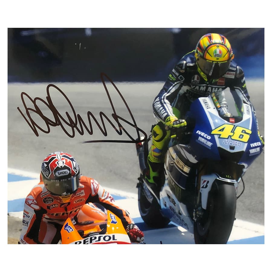 Valentino Rossi & Marc Marquez Signed Photo Display