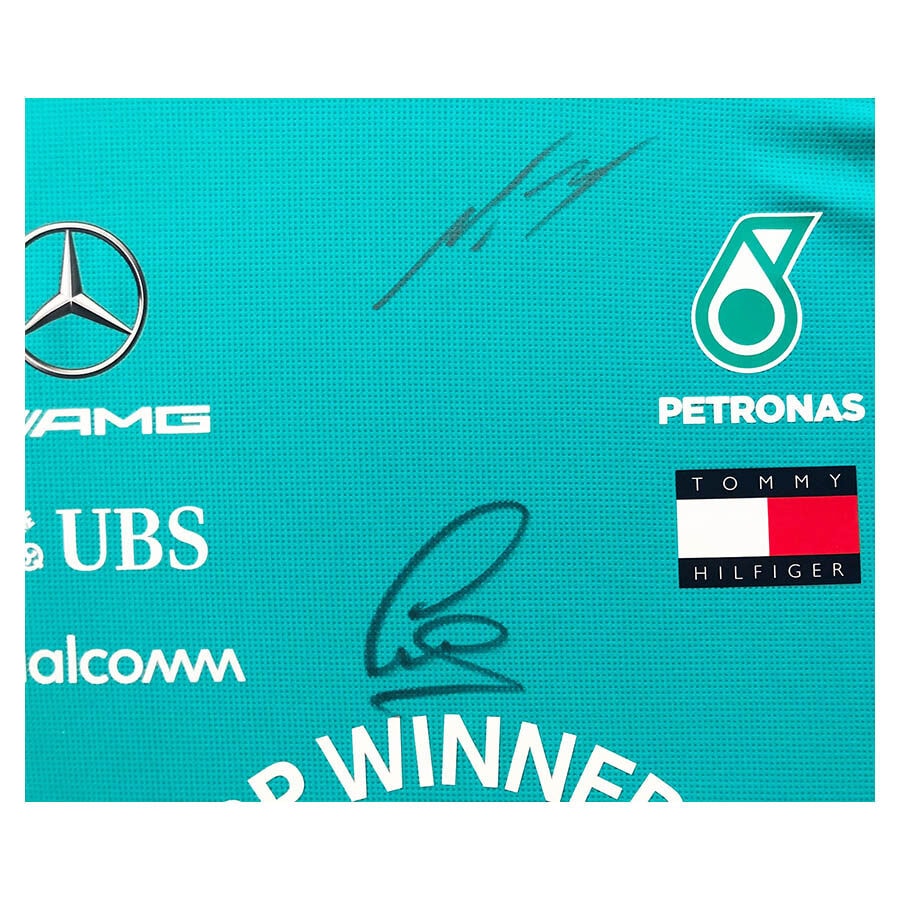 Lewis Hamilton signed blue shirt