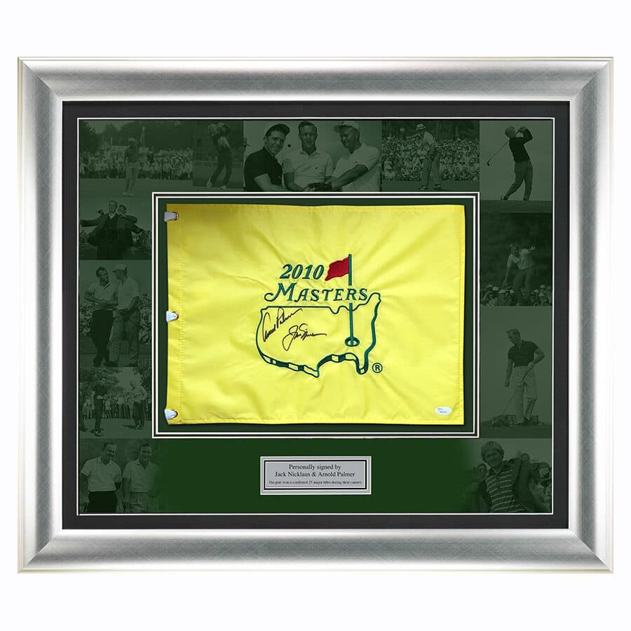 Jack Nicklaus and Arnold Palmer Signed Golf Flag