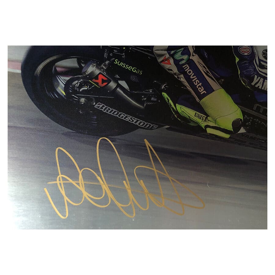 Valentino Rossi signed Metal Picture Display