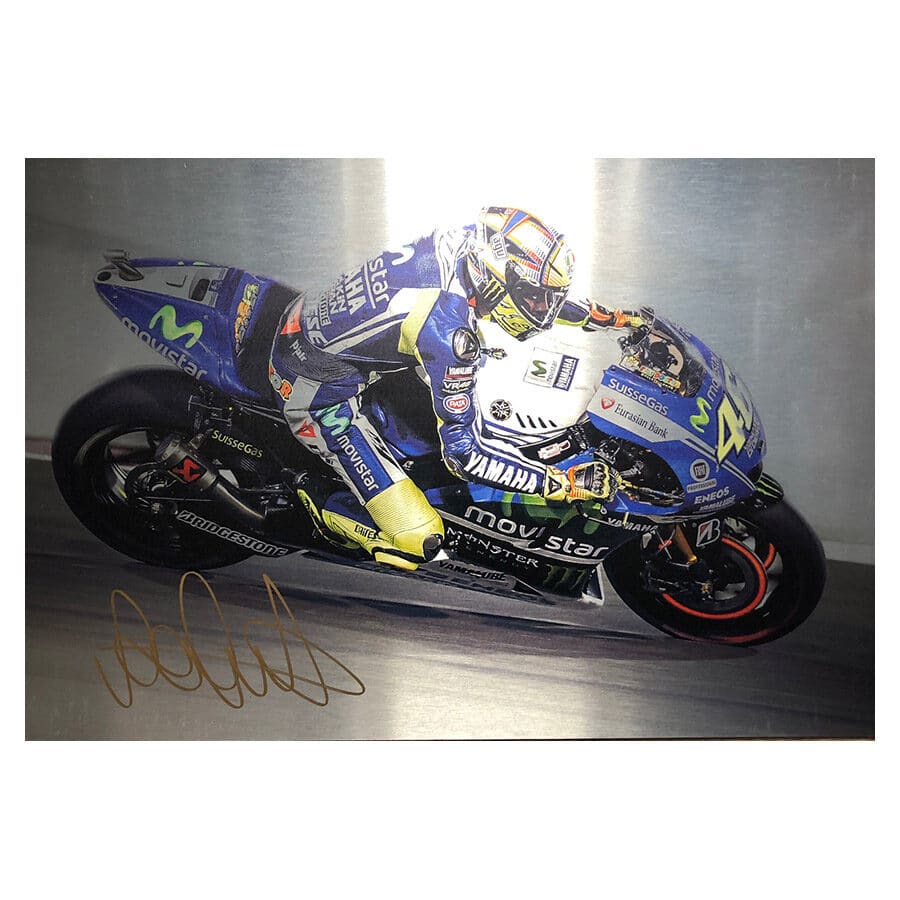 Valentino Rossi signed Metal Picture Display