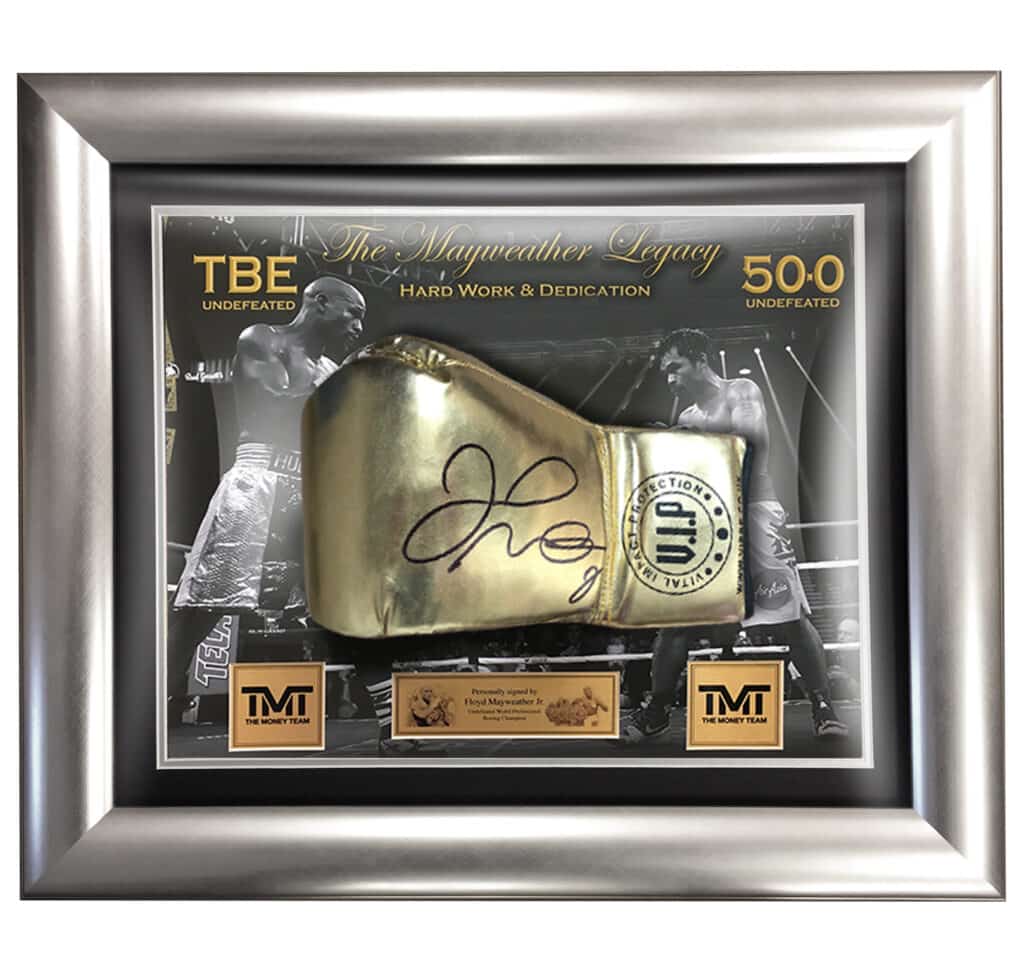 Lot Detail - Floyd Mayweather Fight Worn & Dual Signed Boxing