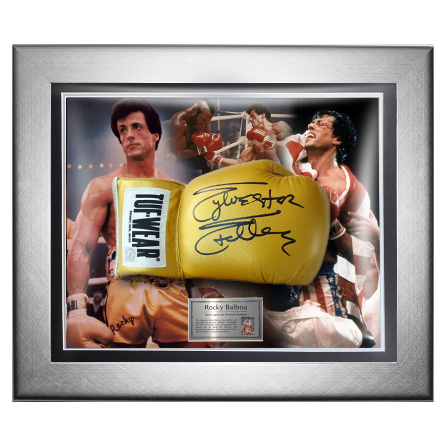 Sylvester Stallone Signed Boxing Glove - Rocky Balboa Display