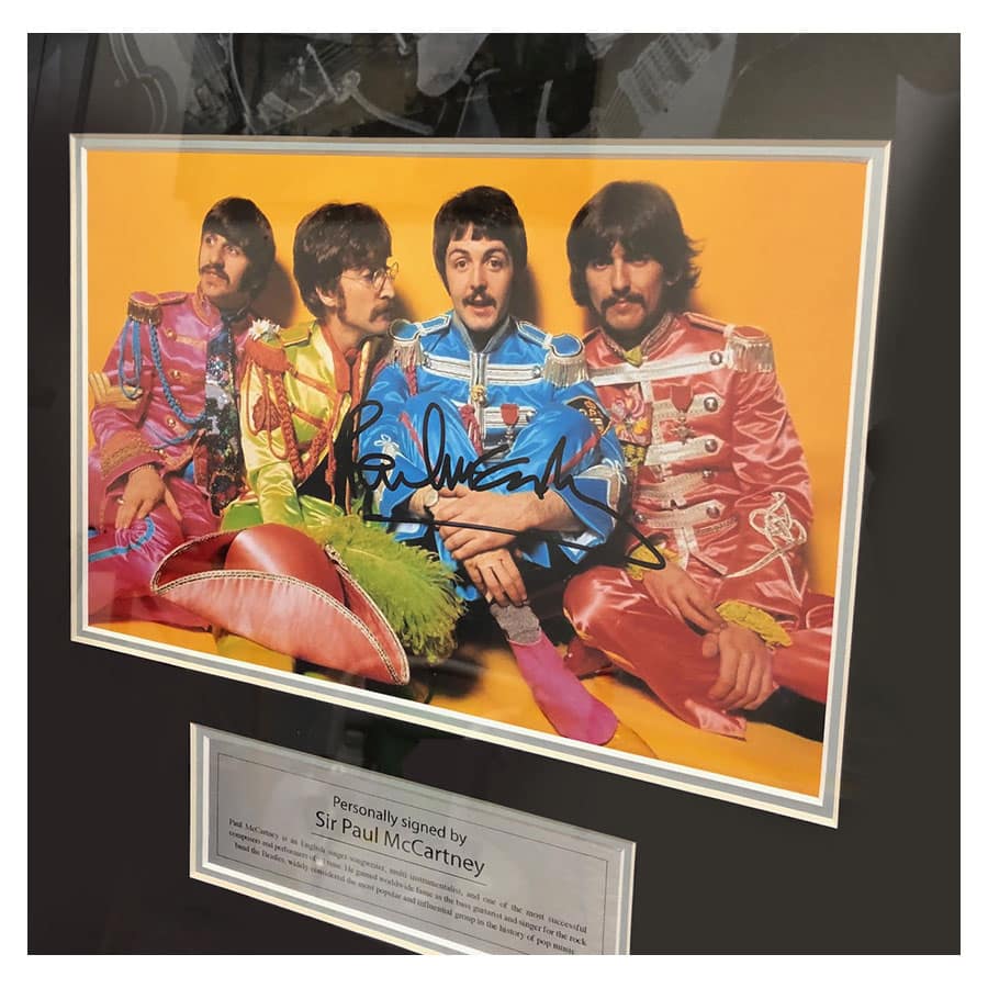 Paul McCartney Signed Photo Guitar Display - The Beatles