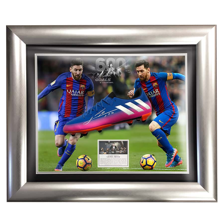 Lionel Messi Signed Boot Display - Framed - Elite Exclusives