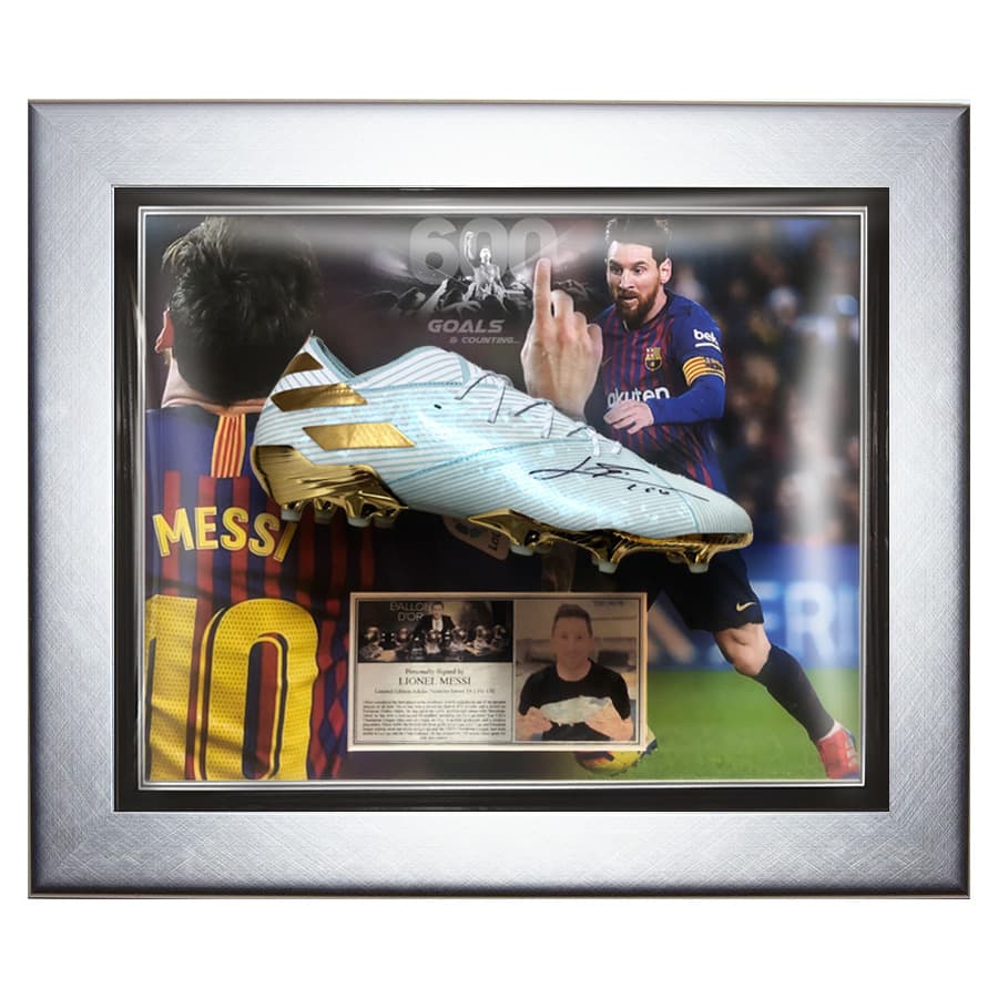 Lionel Messi Signed Adidas Nemeziz Boot Display - Very Rare - Framed ...