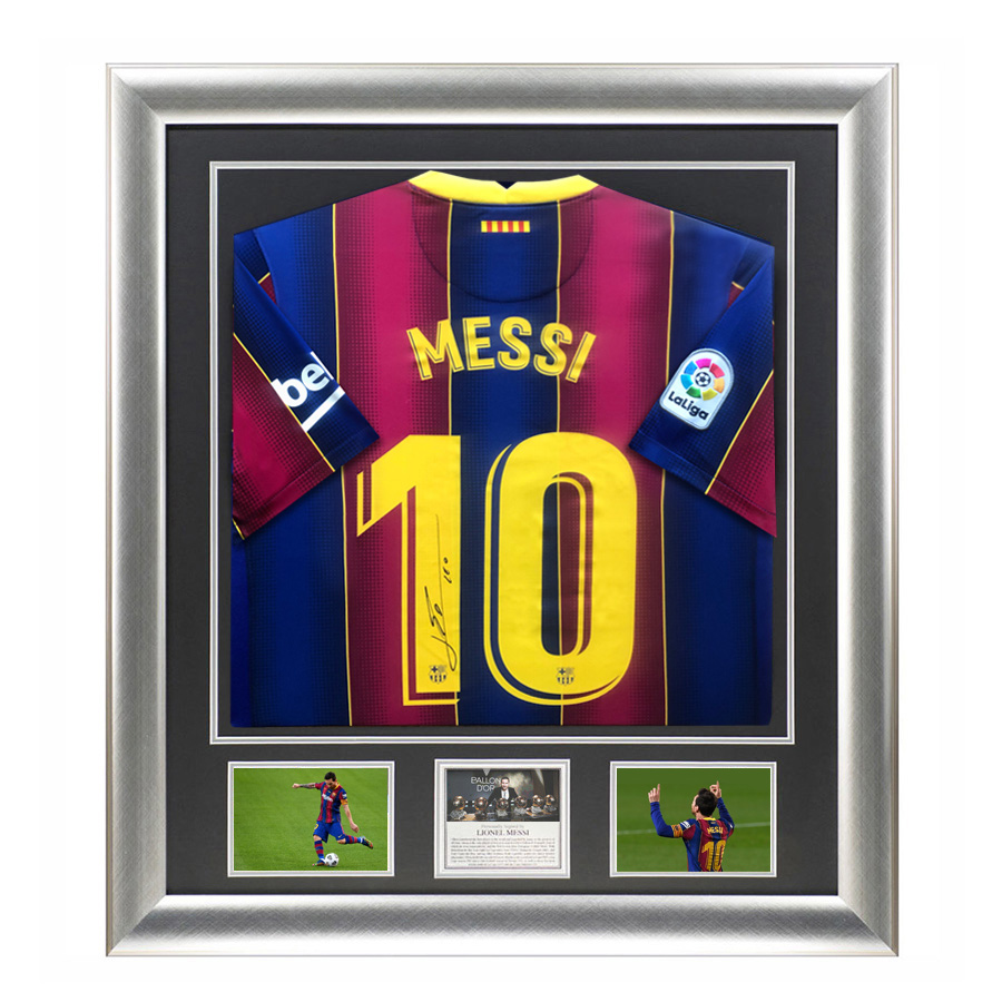 Lionel Messi Signed 2021 FC Barcelona Shirt - Deluxe Framed Display