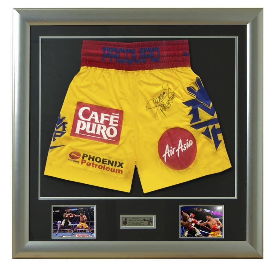 Signed Manny Pacquiao Shorts Framed Display