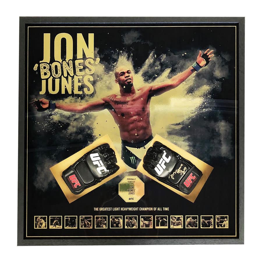 Jon Jones Signed UFC Glove Display
