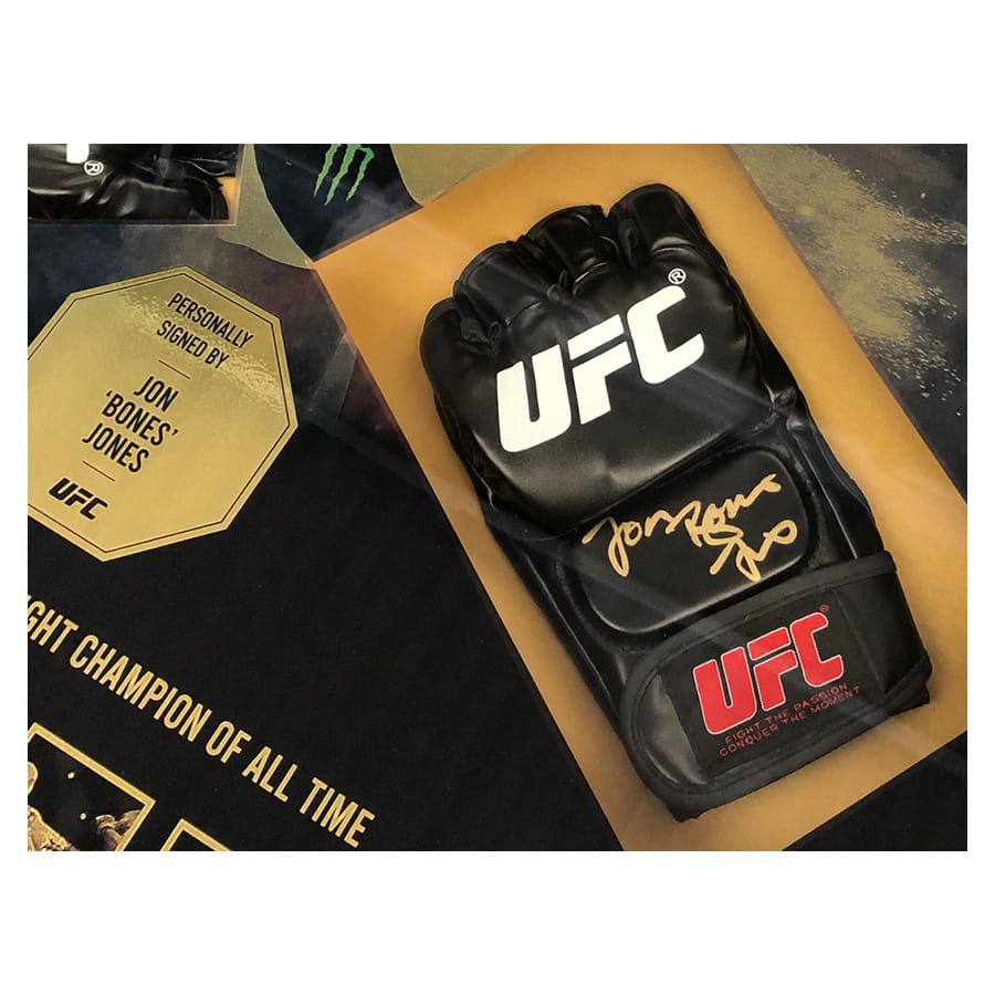 Jon Jones Signed UFC Glove Display