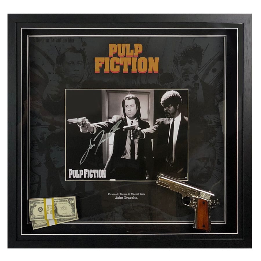 John Travolta Signed Pulp Fiction Movie Display