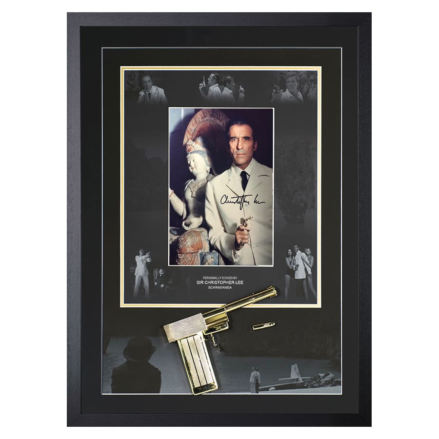 Christopher Lee Signed Display – The Man With The Golden Gun