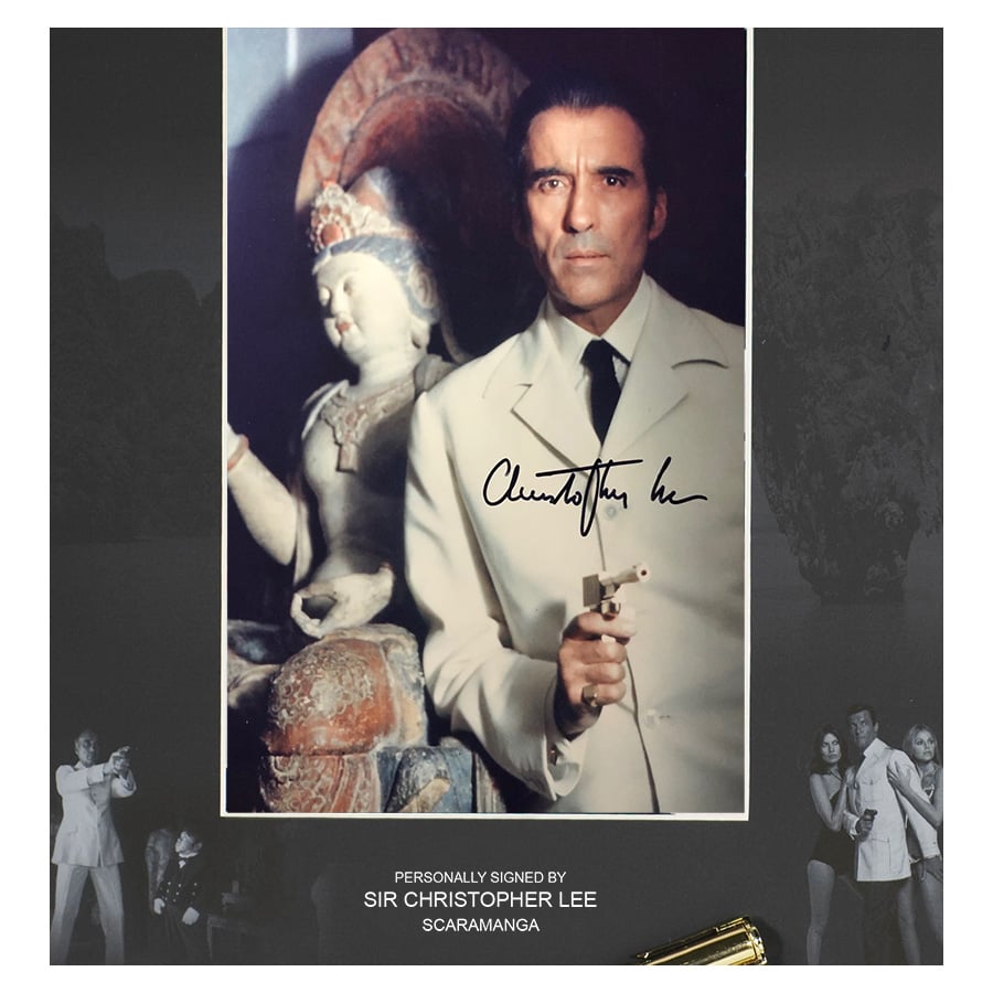The Man With The Golden Gun Signed Display - Christopher Lee