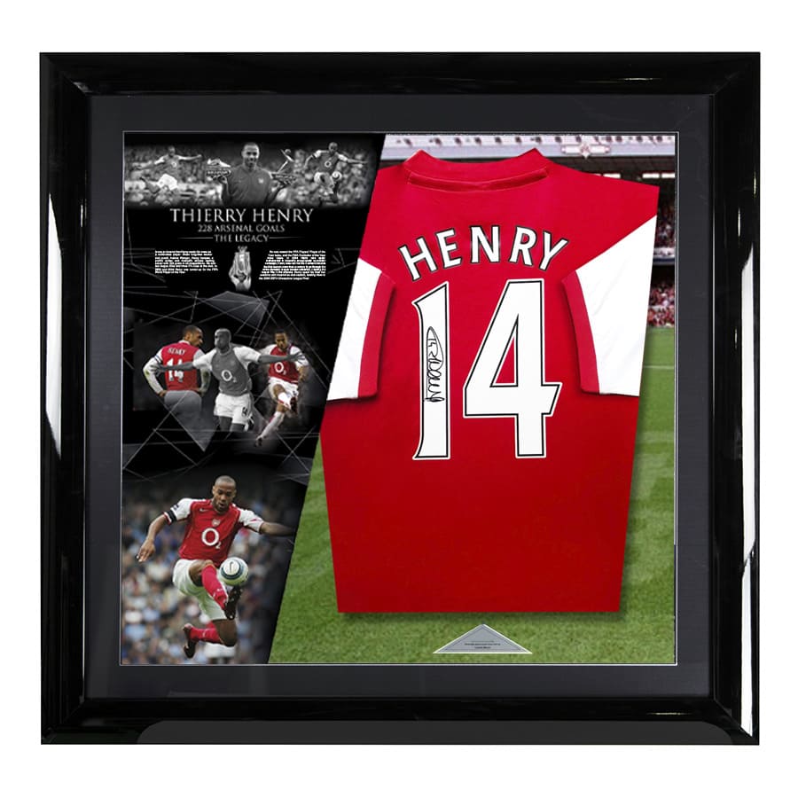 Thierry Henry Signed Arsenal FC Shirt - The Legacy Display