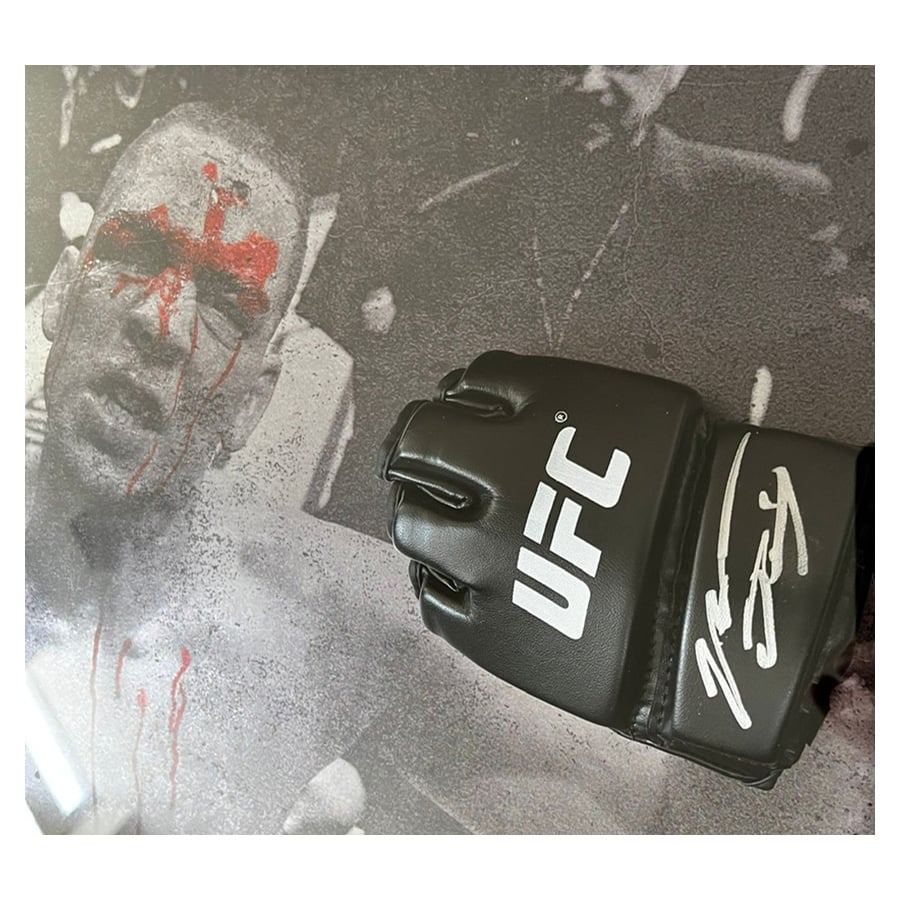 Nate Diaz Signed UFC Glove Display