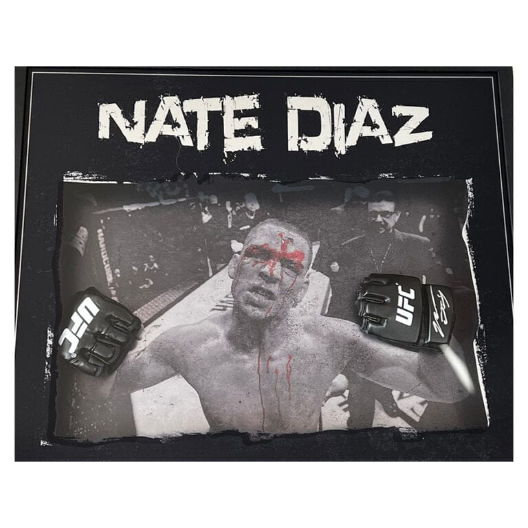 Nate Diaz Signed Ufc Glove Display Elite Exclusives 0019