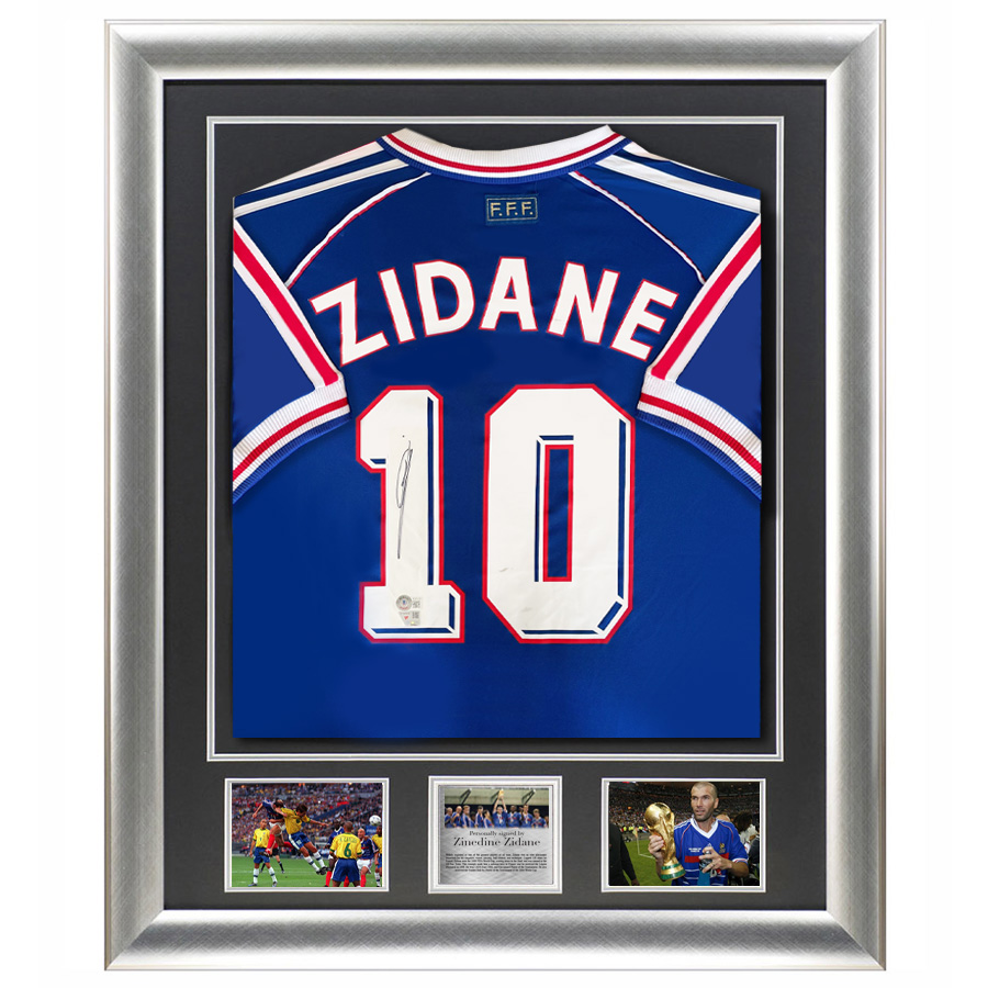 Zinedine Zidane Signed France 1998 Shirt - Deluxe Frame