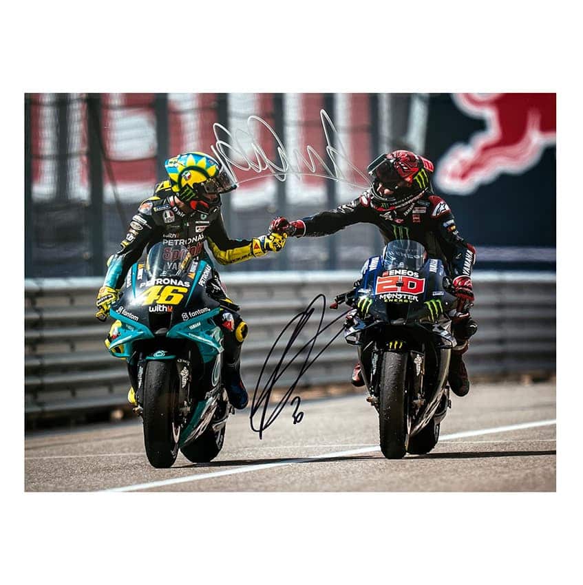 Valentino Rossi & Fabio Quartararo Signed Photo Display