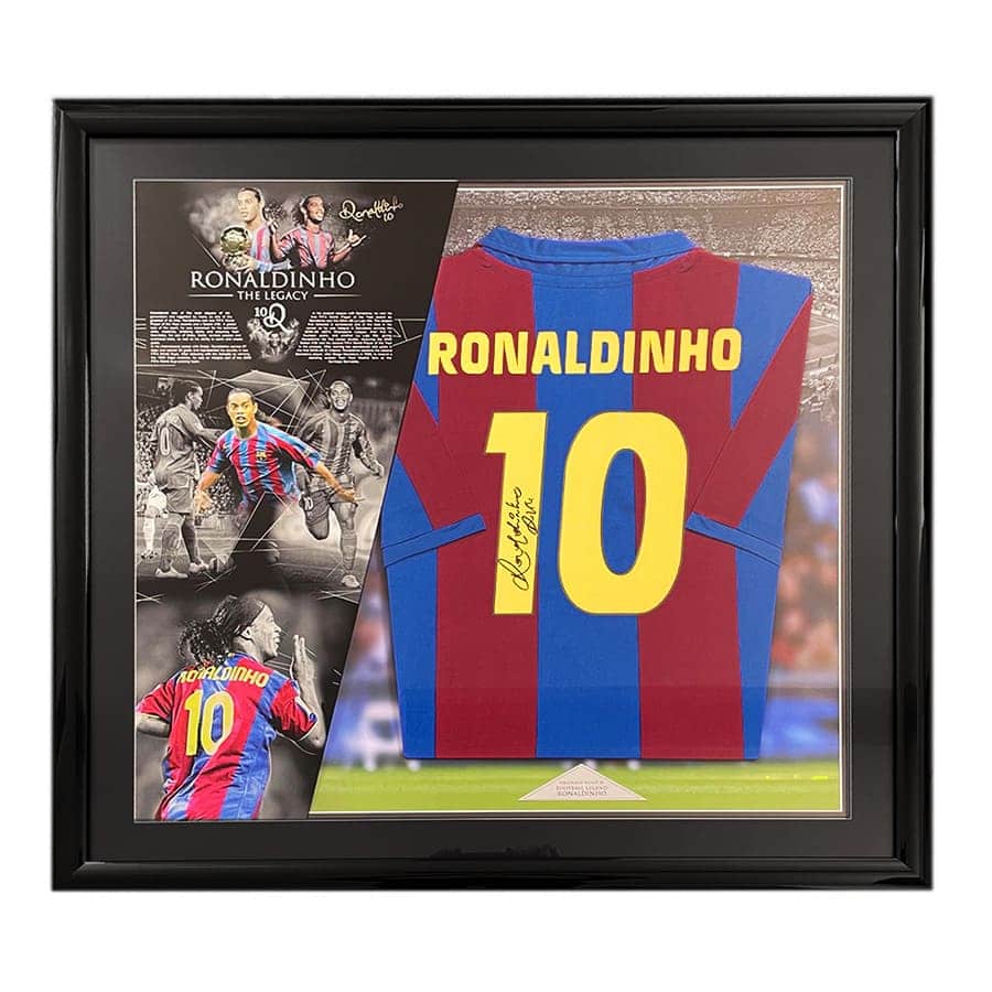 Ronaldinho Signed FC Barcelona Shirt – The Legacy Display