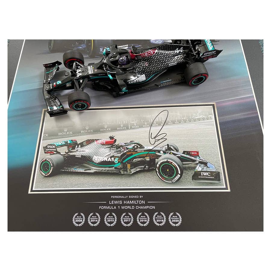 Lewis Hamilton Signed Photo & Minichamps 1:18 Model - Mercedes 2020 Design
