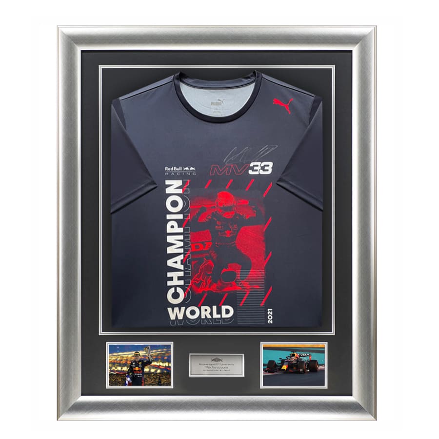Max Verstappen Signed 2021 Champion Red Bull Racing Shirt