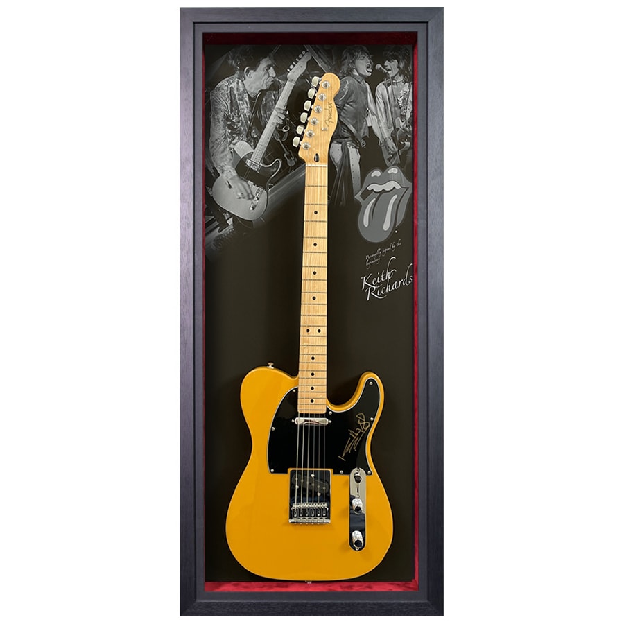Keith Richards Signed Guitar Display - The Rolling Stones