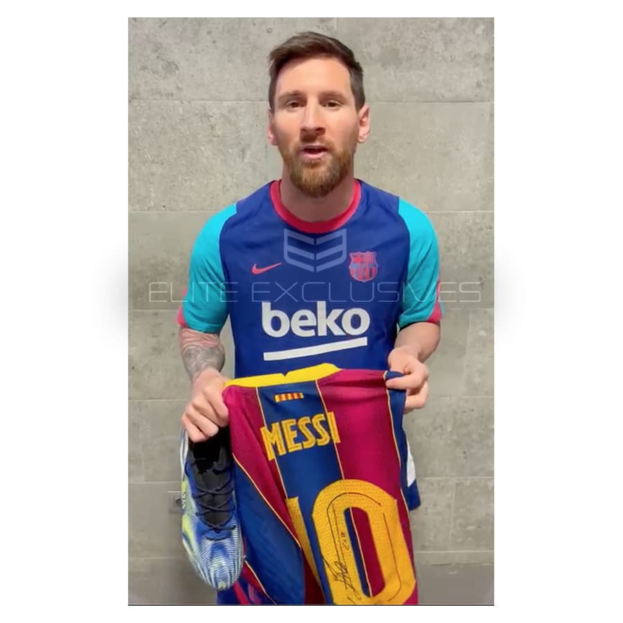 Lionel Messi Signed Match Worn Shirt - 2021 Supercopa de Espana Final