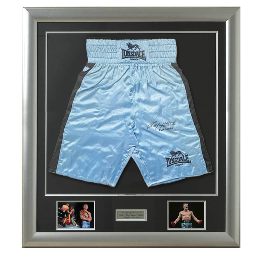 Ricky Hatton Used & Signed Boxing Shorts - Very Rare