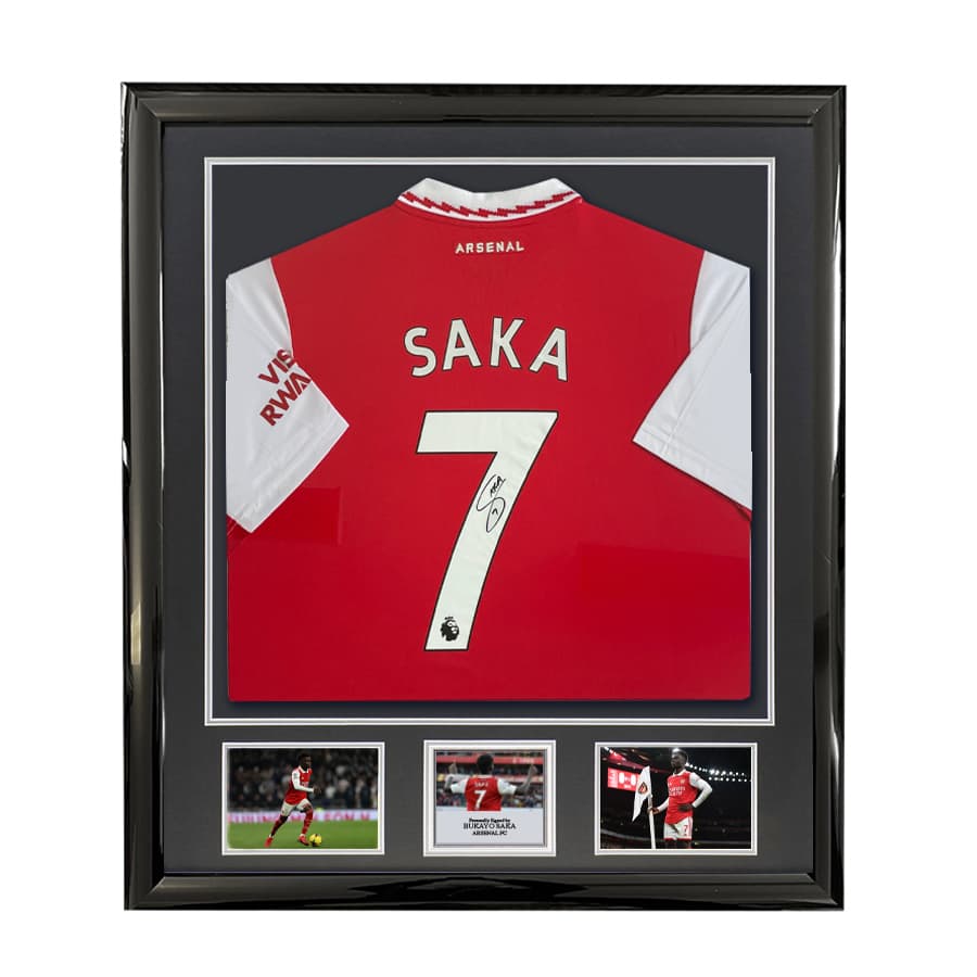 Bukayo Saka Signed Arsenal FC Shirt - Deluxe Framing