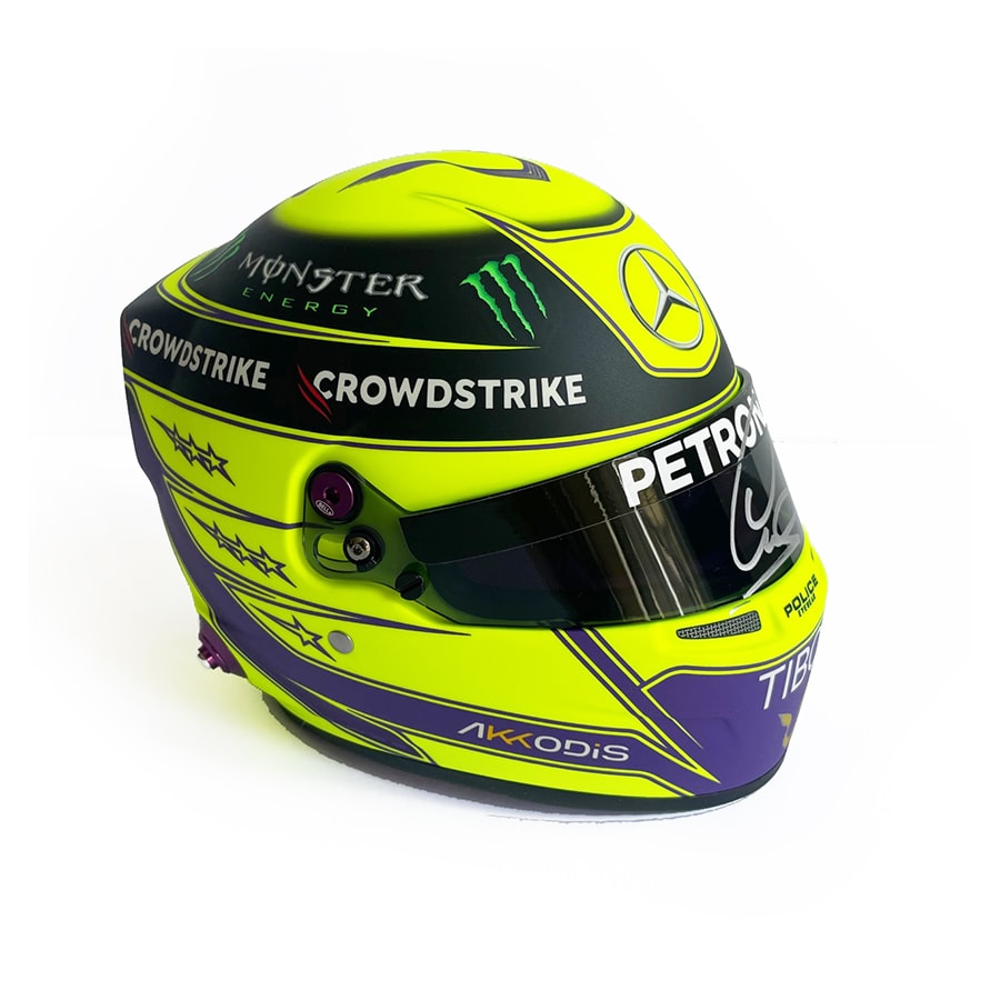 Lewis Hamilton Signed 1/2 Scale Helmet - 2022 Mercedes F1 - Elite