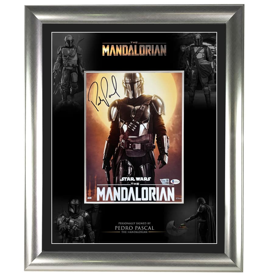 Pedro Pascal Signed Mandalorian Photo Display - Star Wars