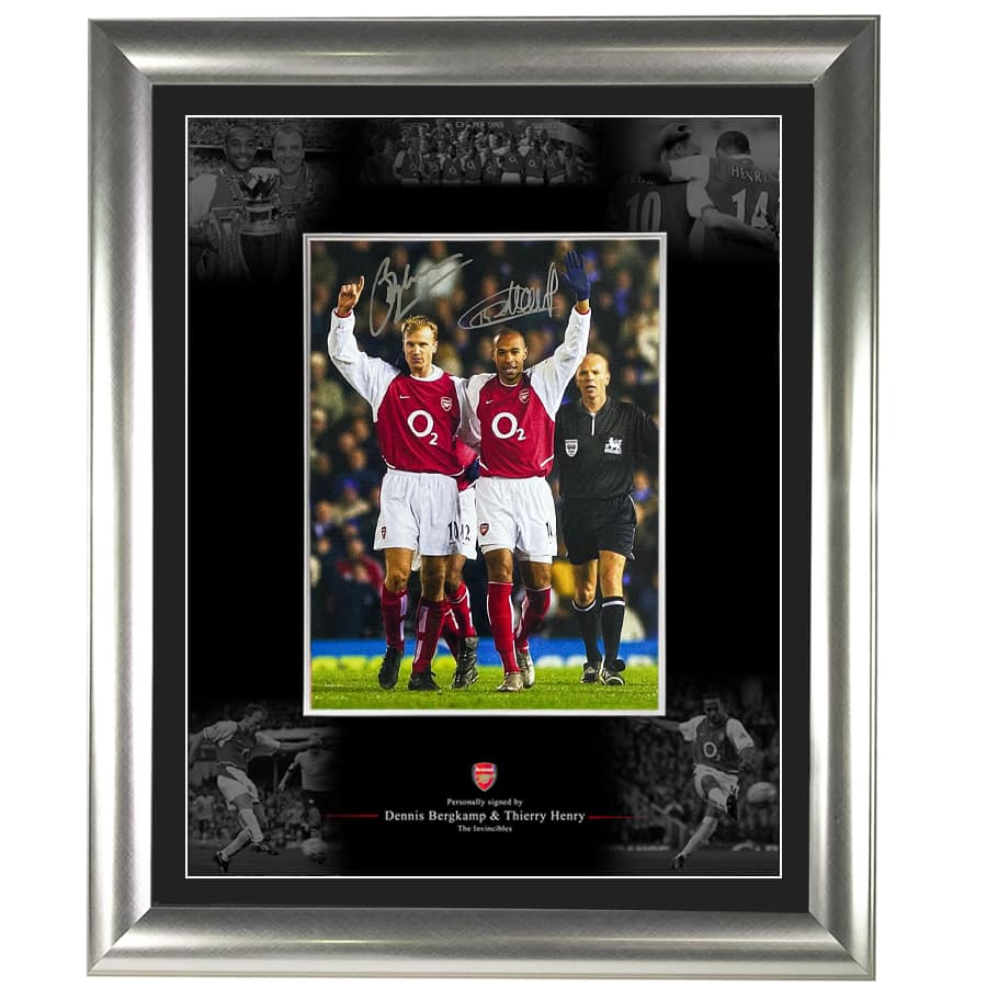 Thierry Henry & Dennis Bergkamp Signed Arsenal FC Photo Display - The Invincibles