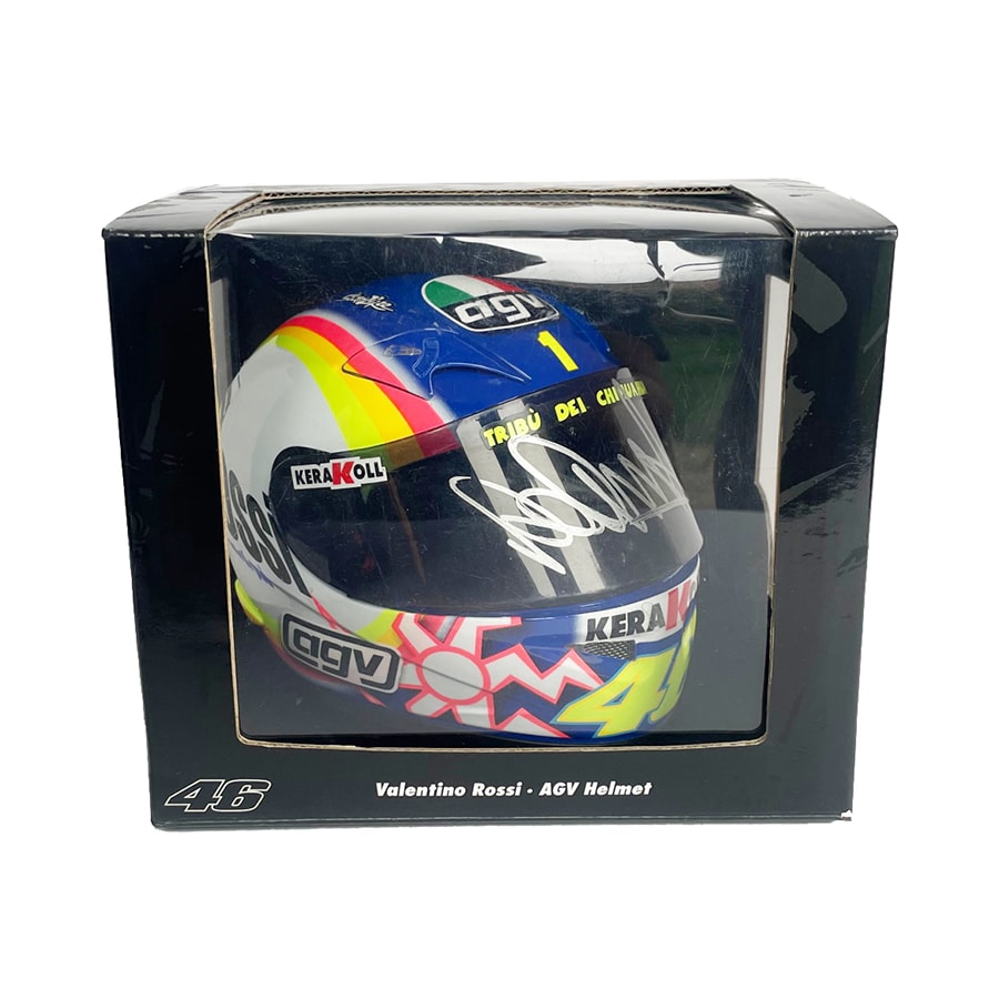 Valentino Rossi Signed 2005 AGV 1/2 Scale Helmet - Minichamps