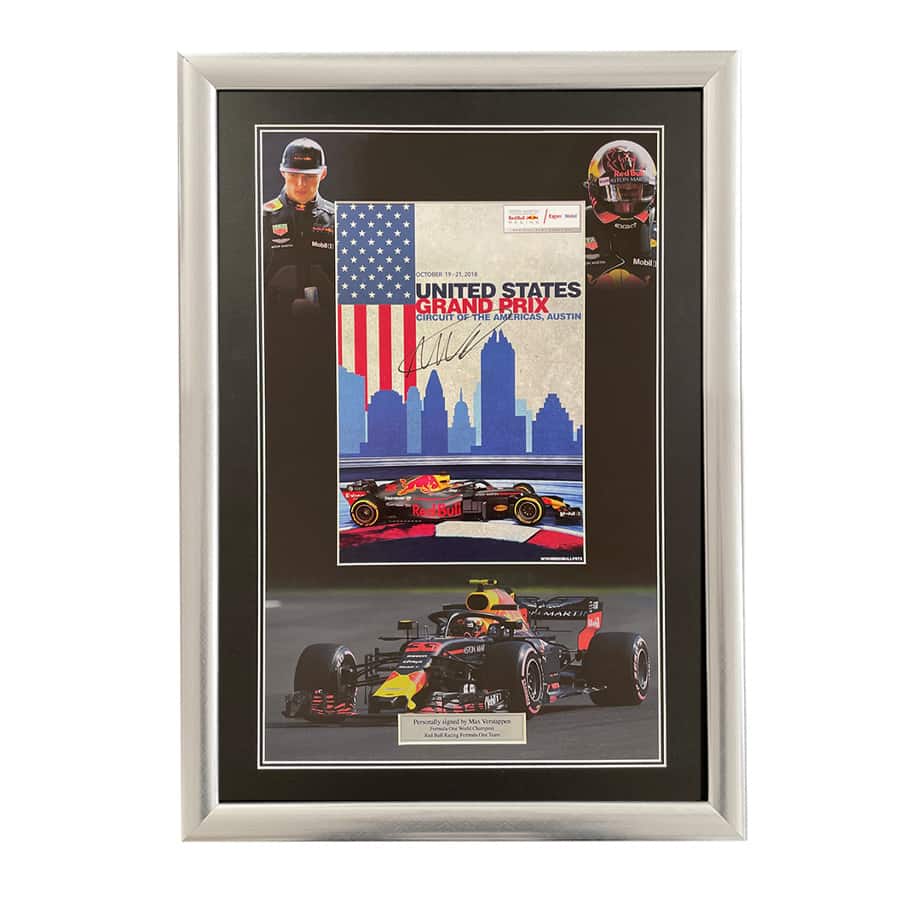 Max Verstappen Red Bull Racing Signed US GP F1 Display