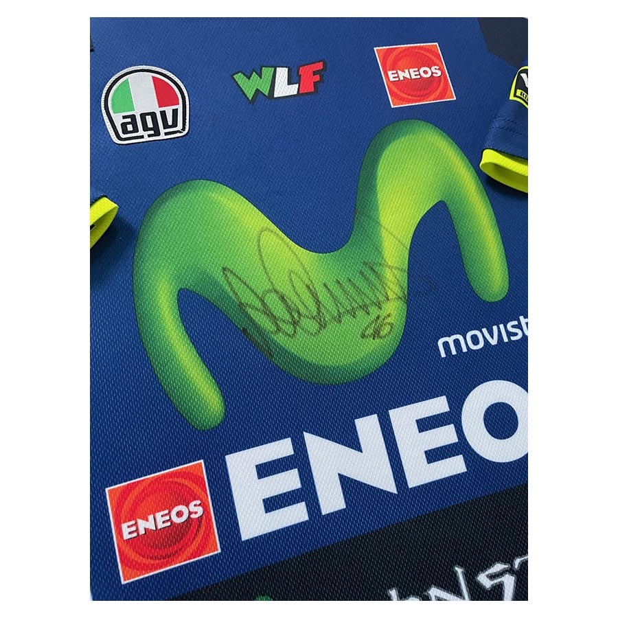 Valentino Rossi Signed Shirt Yamaha Monster 2017 Display