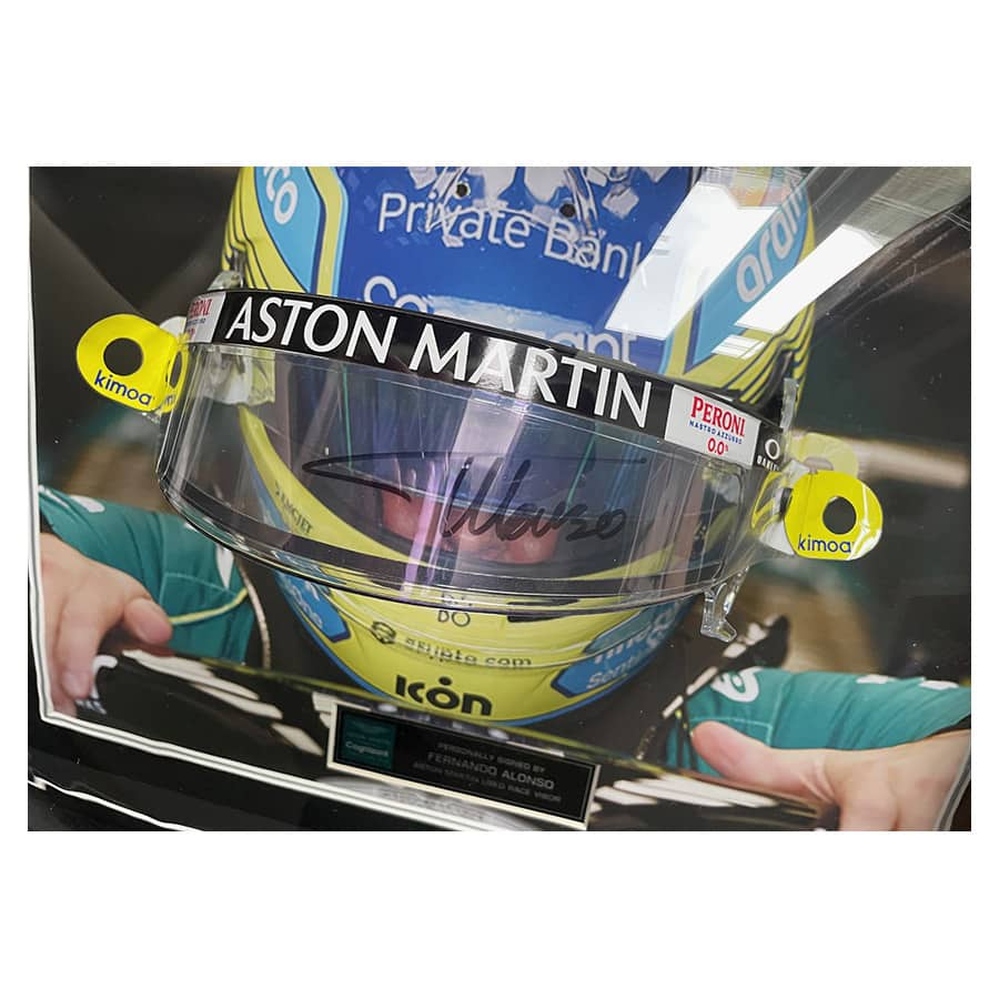 Fernando Alonso Signed Aston Martin Used Race Visor 2023