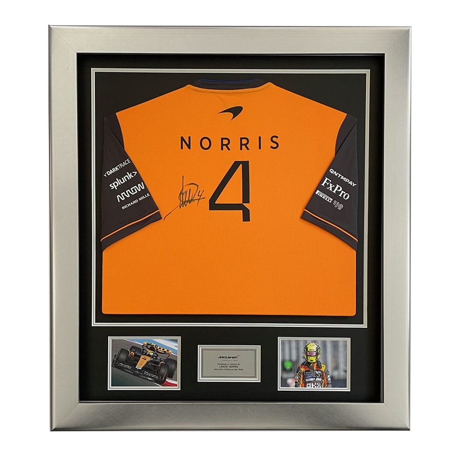 Lando Norris Signed Shirt Display - McLaren F1