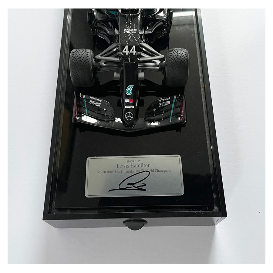 Lewis Hamilton Signed Amalgam 1:18 Model LED Display - Mercedes 2020