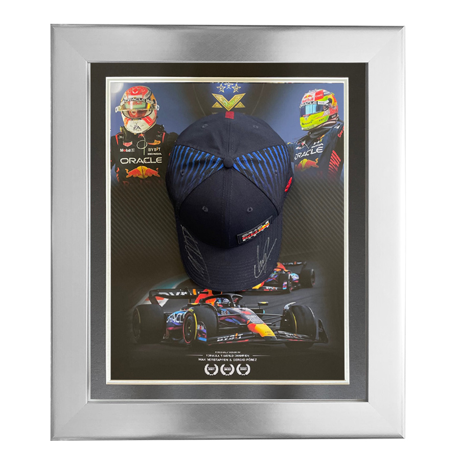 Max Verstappen & Sergio Perez Signed 2023 Oracle Red Bull Racing Cap
