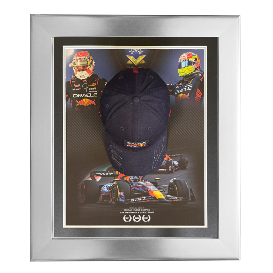 Max Verstappen & Sergio Perez Signed 2023 Oracle Red Bull Racing Cap
