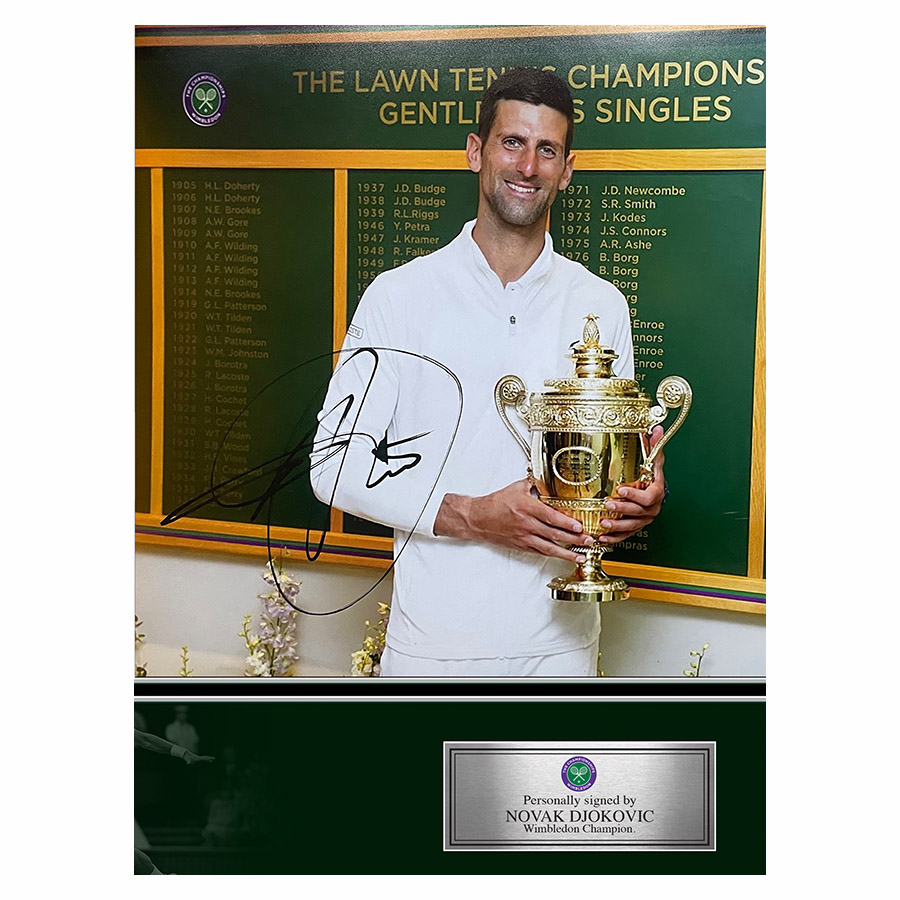 Novak Djokovic Signed Photo Display - Wimbledon Champion