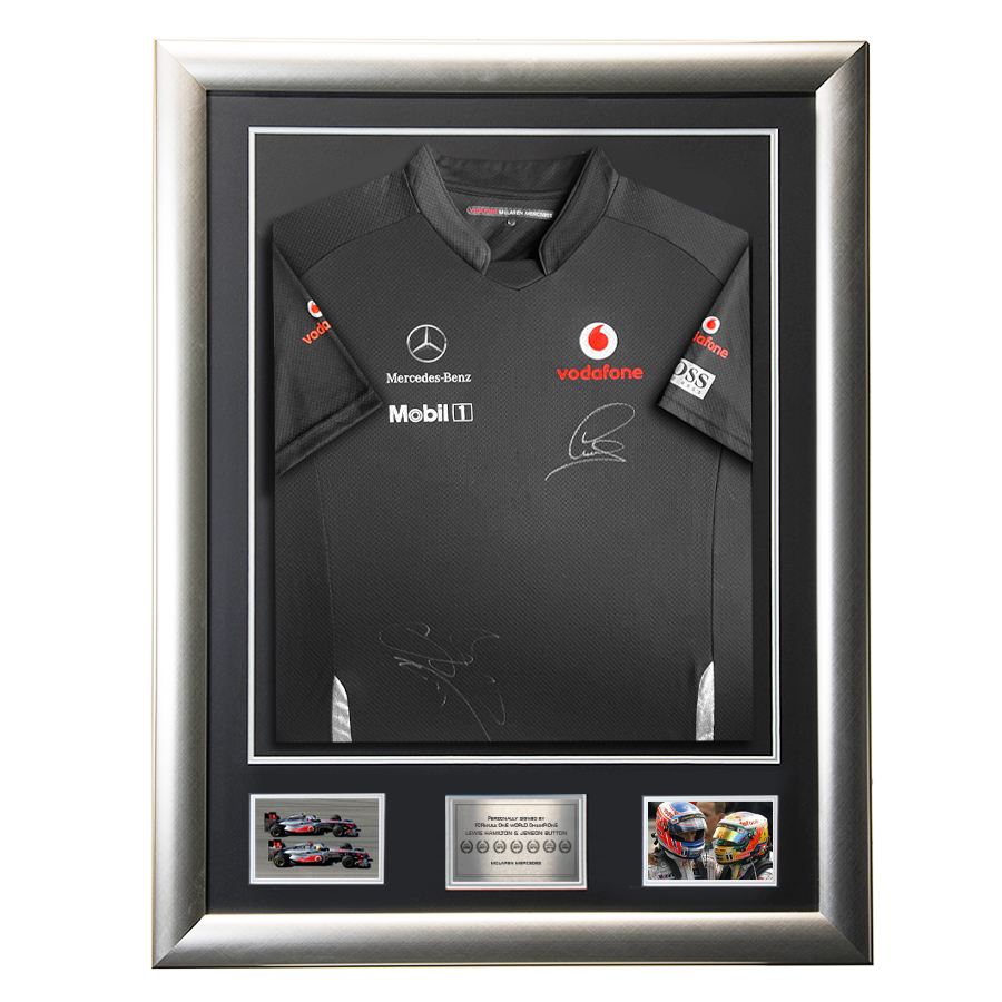 Lewis Hamilton & Jenson Button Signed McLaren Shirt - F1 World Champions